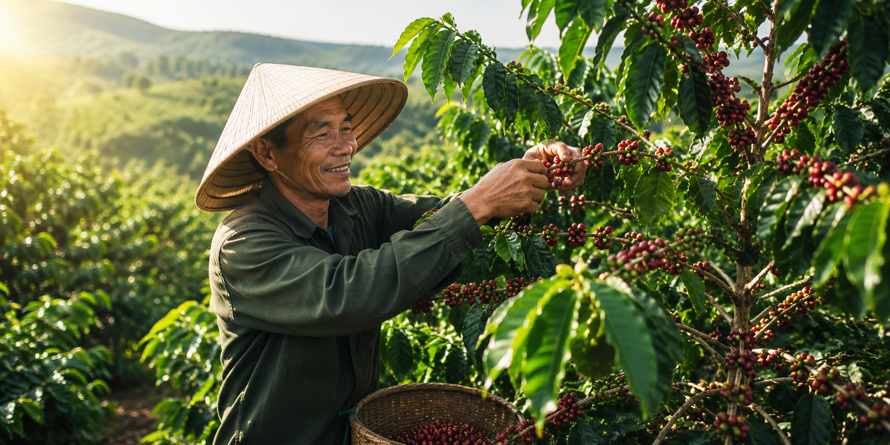 Vietnam coffee plantation and agricultural products