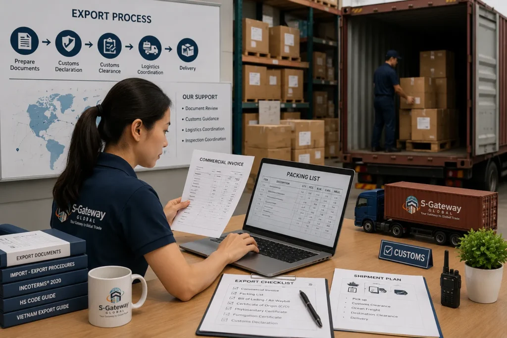 Export documentation and shipment preparation process in Vietnam