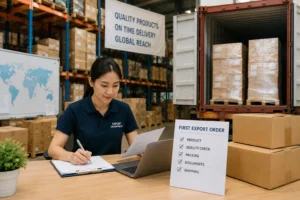 Vietnam exporter preparing a first international export shipment