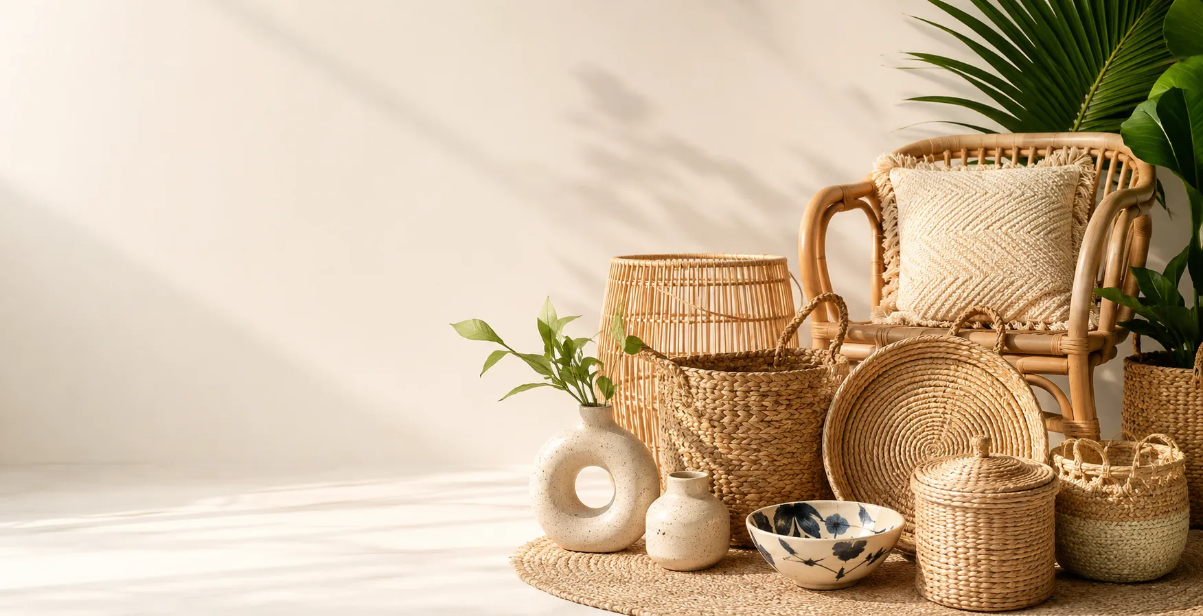 Vietnam handicrafts and home decor products including rattan bamboo baskets ceramics and natural materials